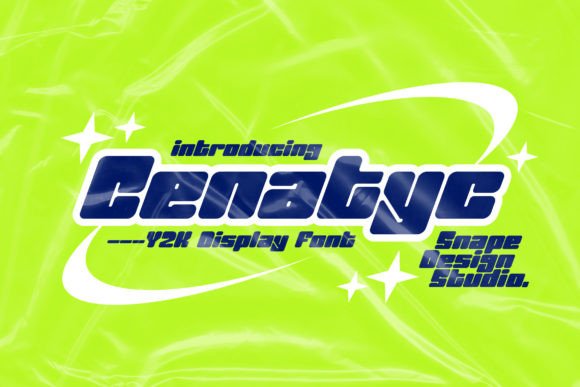Cenatyc Typeface: A Y2K Display Font for Digital Design